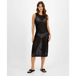 Miken Size Extra Small Black Low-Back Midi Dress Swim Cover-Up NWT